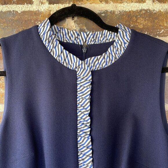 Eliza J Ruffle Trim Sleeveless Crepe Dress Size 12 - Picture 4 of 9